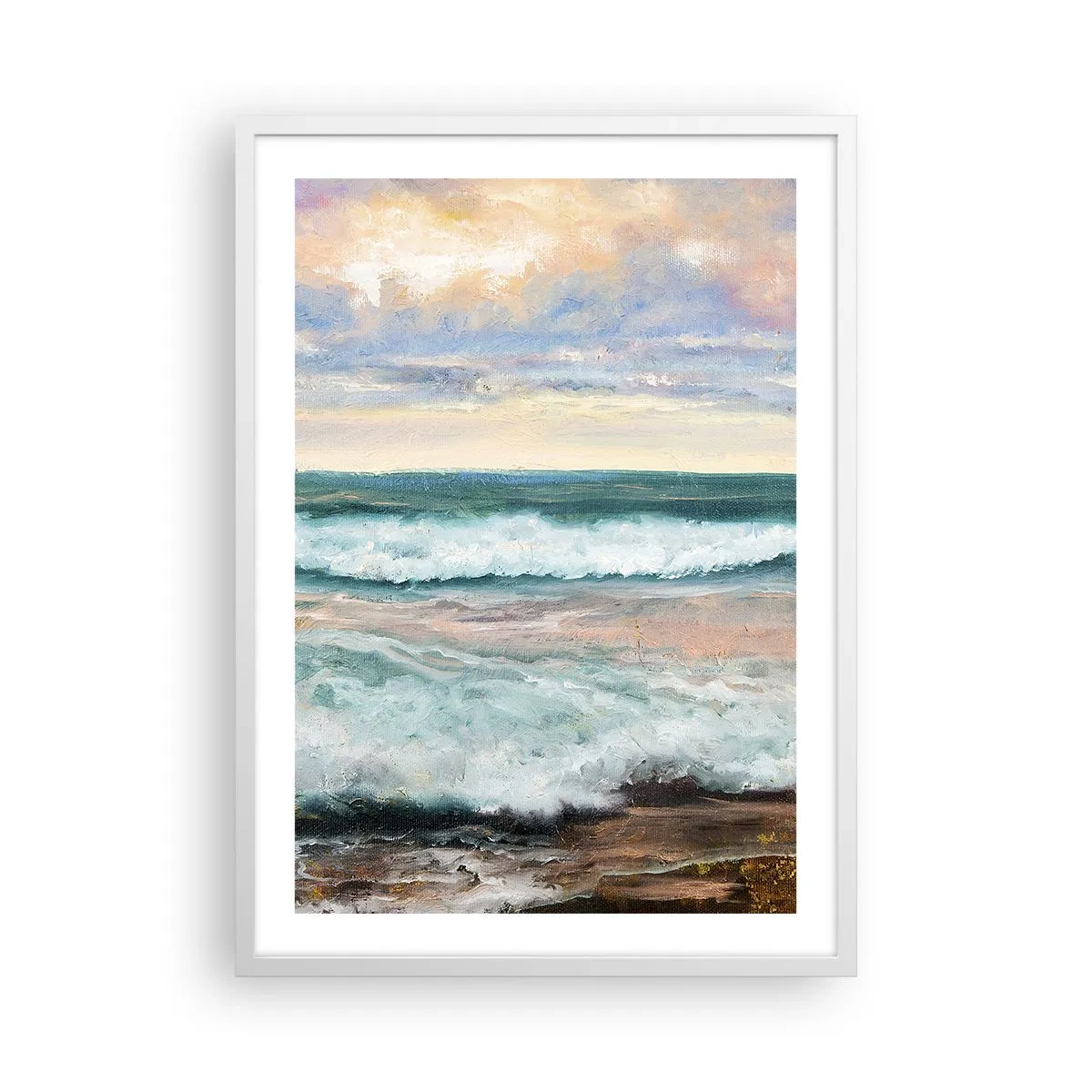 Pôster em moldura branca - Aqui suavizas a alma - 50x70 cm