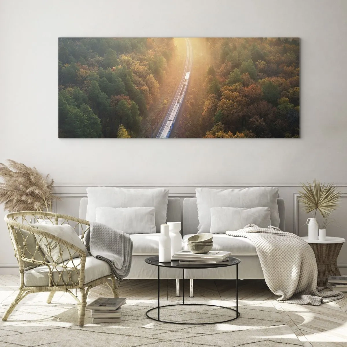 Quadro em vidro - Uma viagem de outono - 100x40 cm