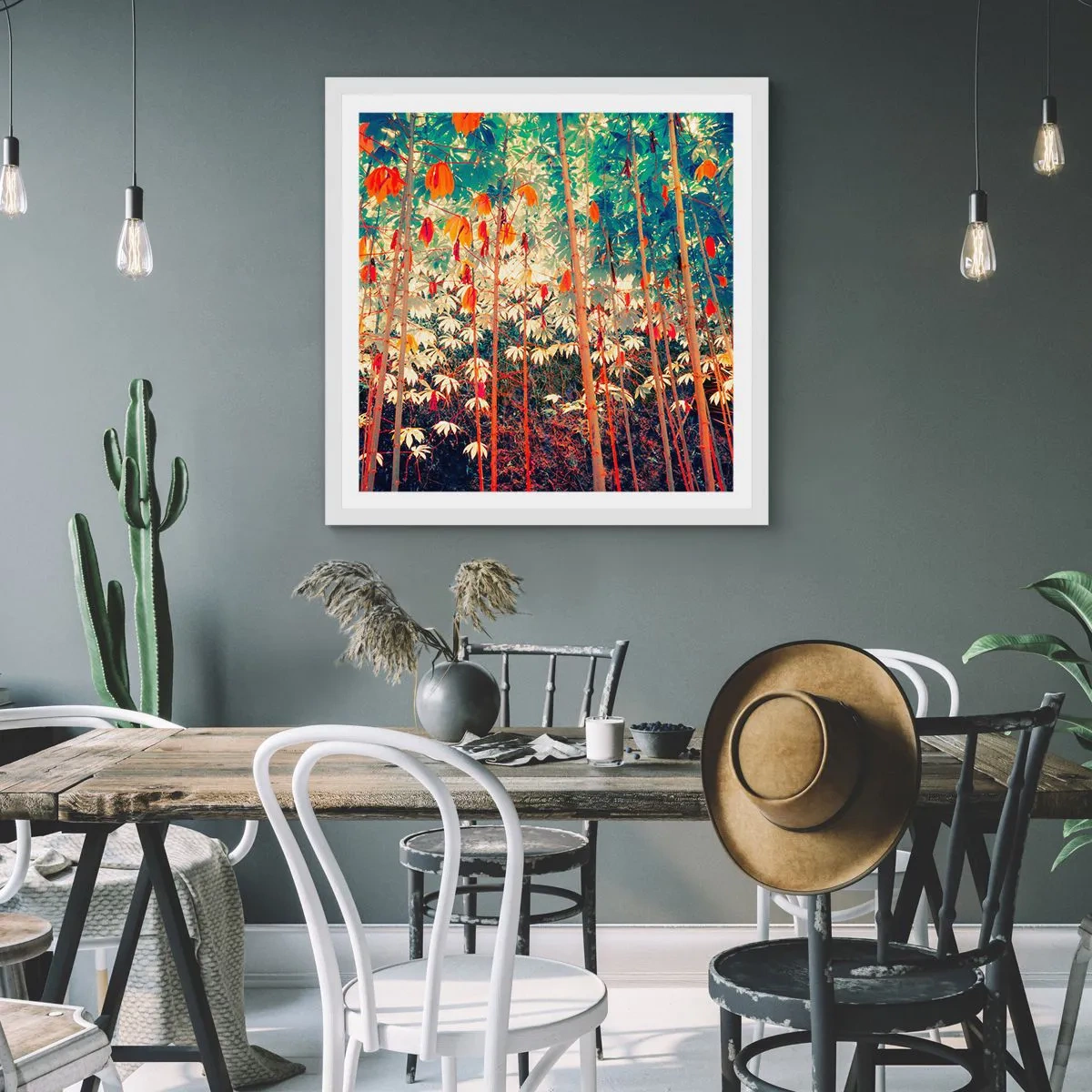 Pôster em moldura branca - A vida secreta das folhas - 60x60 cm