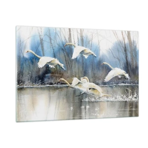 Quadro em vidro - Como no conto de fadas sobre cisnes selvagens - 120x80 cm