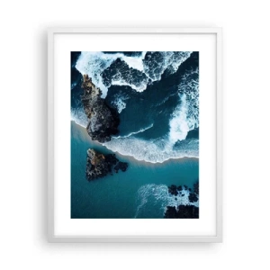 Pôster em moldura branca - Envolto em ondas - 40x50 cm