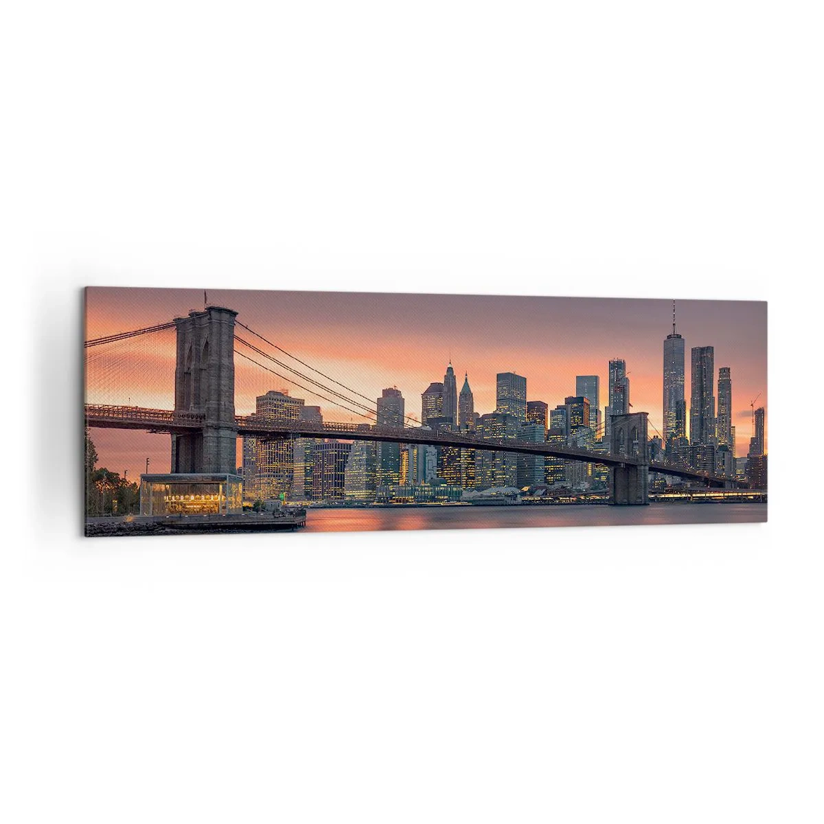 Quadro em tela - Imersa no silêncio lilás - 160x50 cm