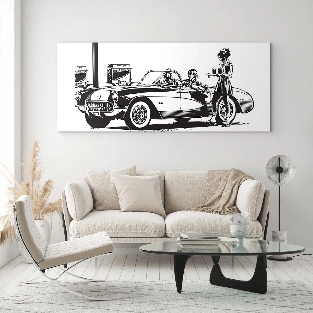 Quadro em vidro - 60º - América Despreocupada - 90x30 cm