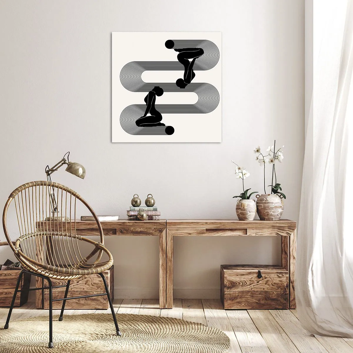 Quadro em tela - Simetria sensual - 60x60 cm