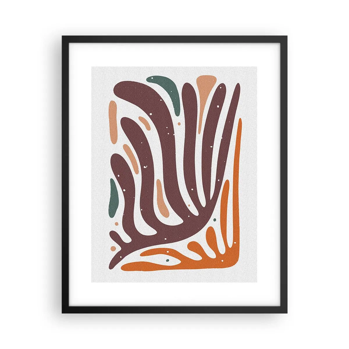 Pôster com moldura preta - Composição orgánica radiante - 40x50 cm