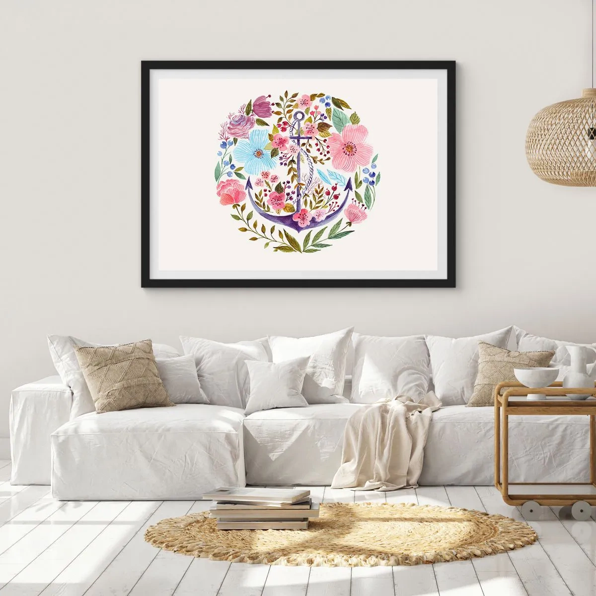 Pôster com moldura preta - O bom sonho de um marinheiro - 100x70 cm