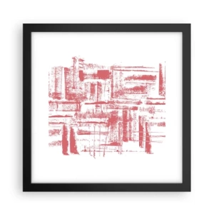 Pôster com moldura preta - Cidade Vermelha - 30x30 cm