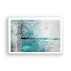 Pôster em moldura branca - Horizontalmente em azul - 91x61 cm