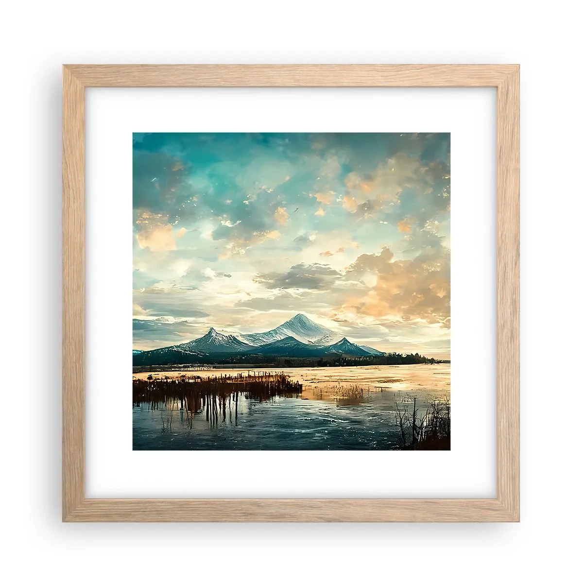 Pôster com moldura de carvalho claro - Sob a proteção do céu - 30x30 cm