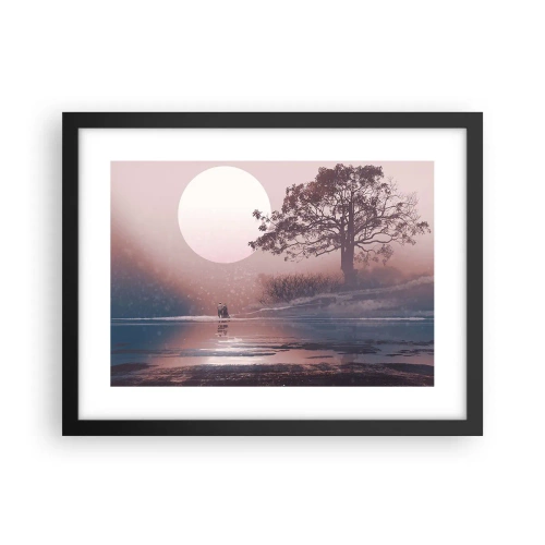 Pôster com moldura preta - Maravilhas da noite - 40x30 cm