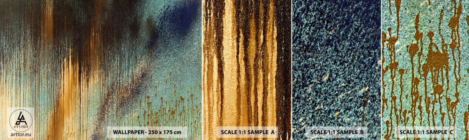 Amostra de Papel de Parede Standard Eco - Uma composição colorida não acidental - Abstração, Industrial, Pintar - 100x30 cm