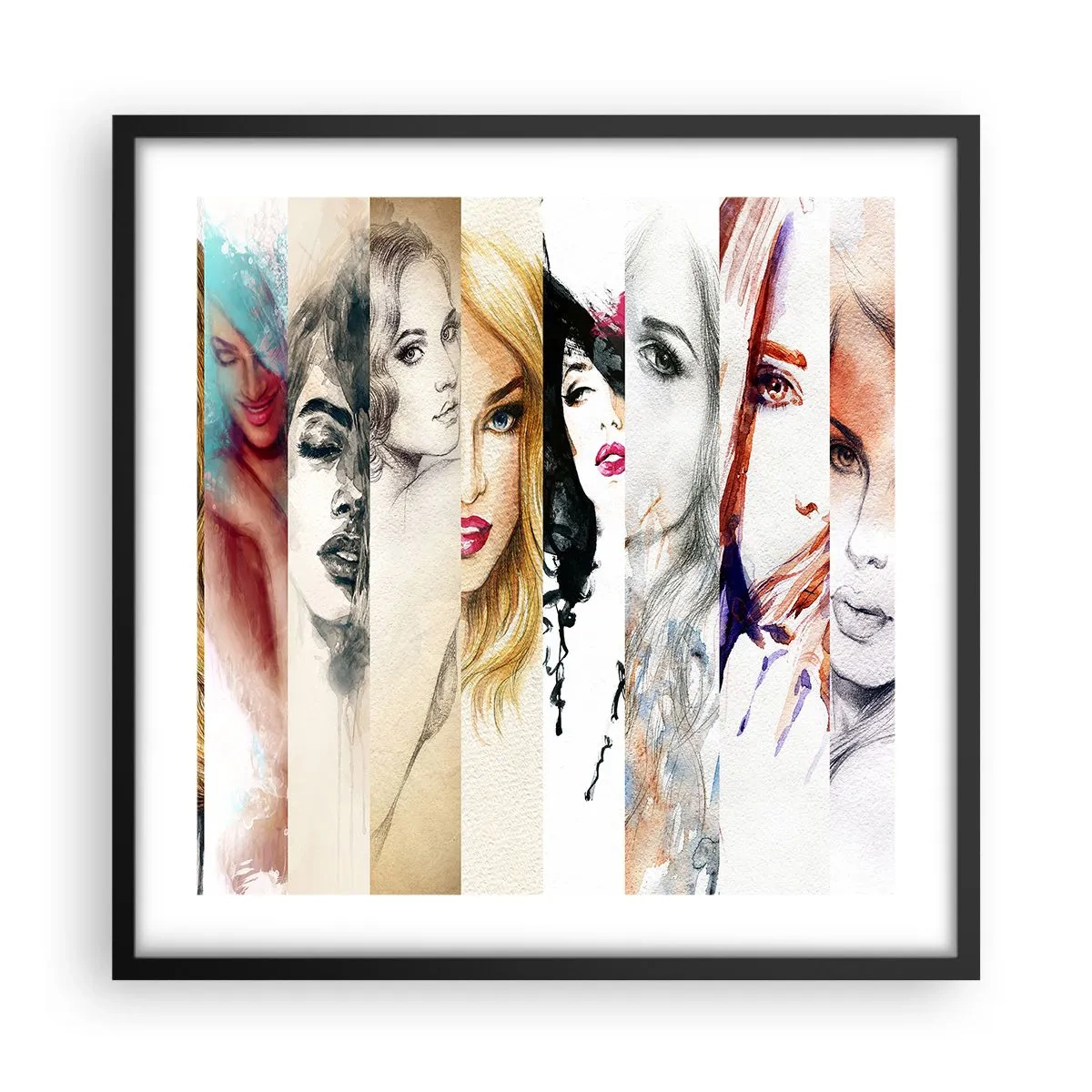 Pôster com moldura preta - Sempre VOCÊ - 50x50 cm