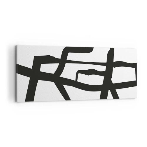 Quadro em tela - Projeto preto e branco - 120x50 cm
