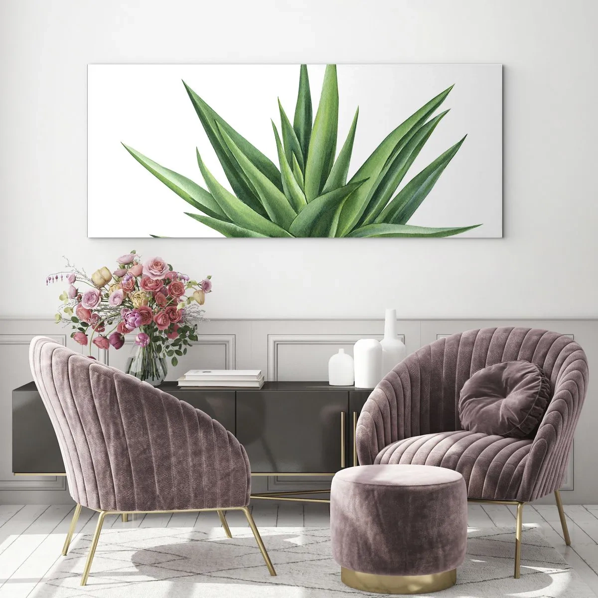 Quadro em vidro - Verde – força – vida - 100x40 cm