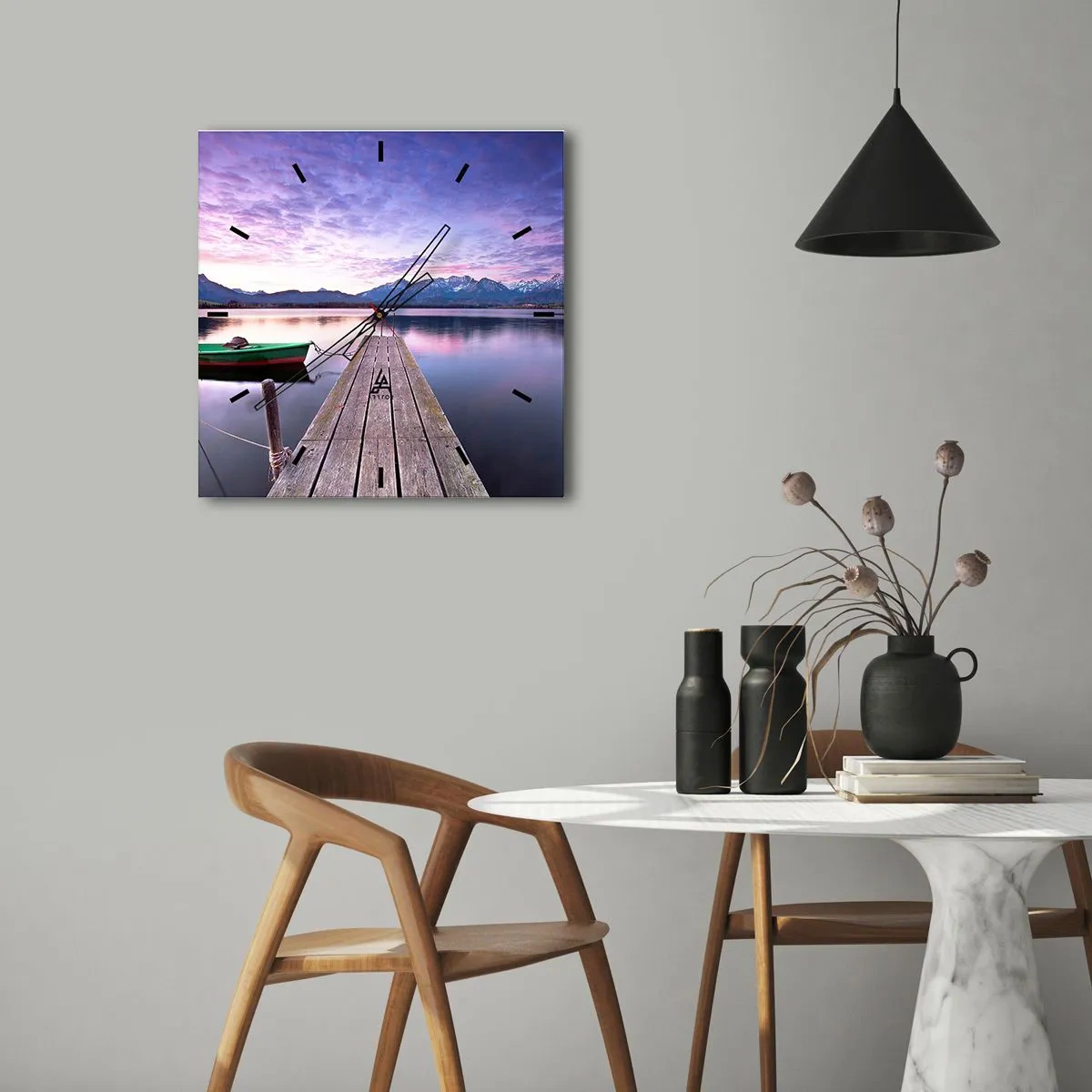 Relógio de parede - Relógio em vidro - Silêncio amigo - 40x40 cm