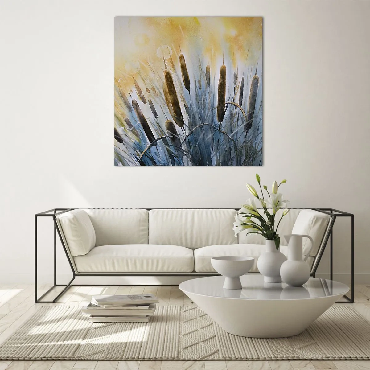 Quadro em vidro - O frio da água, o calor do sol - 60x60 cm