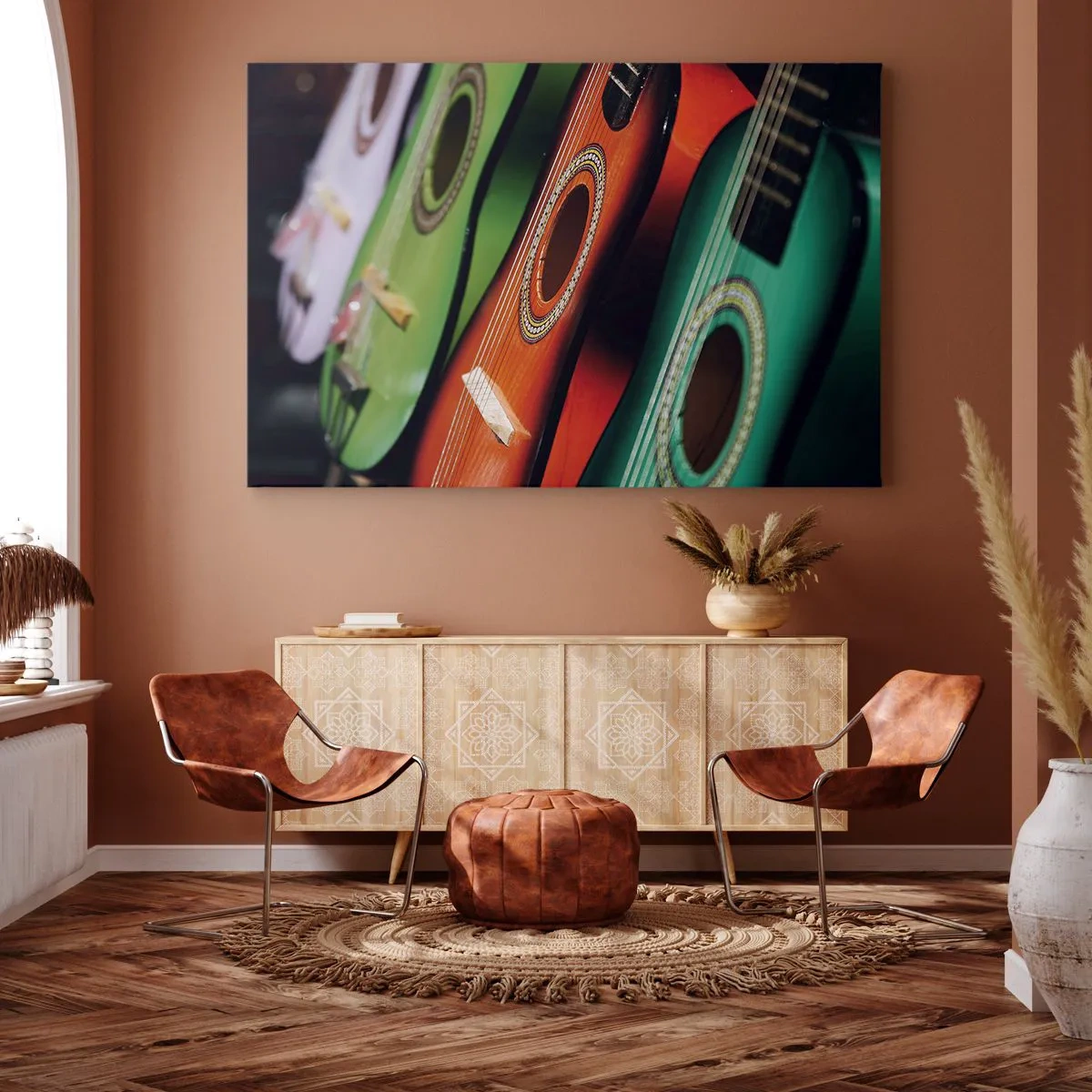 Quadro em tela - A guitarra tem muitas cores - 120x80 cm