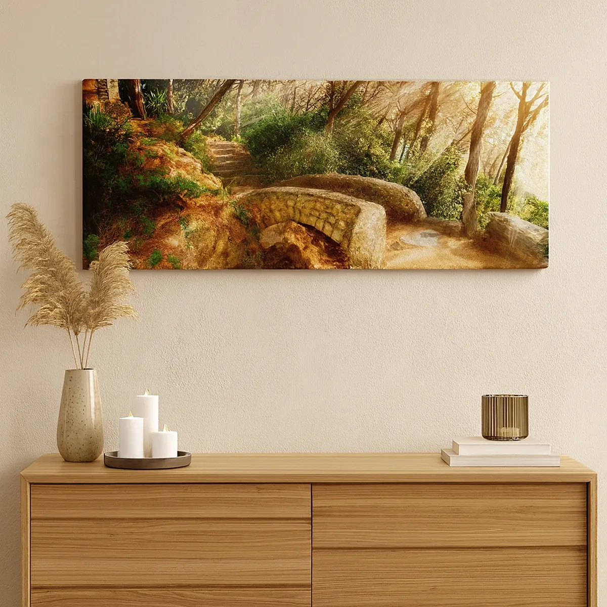 Quadro em tela - Direto da ponte para a floresta de contos de fadas - 30x30 cm