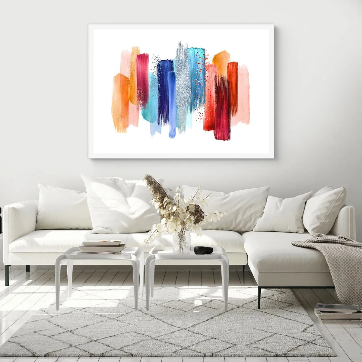 Pôster em moldura branca - Para cima e para baixo  - 100x70 cm