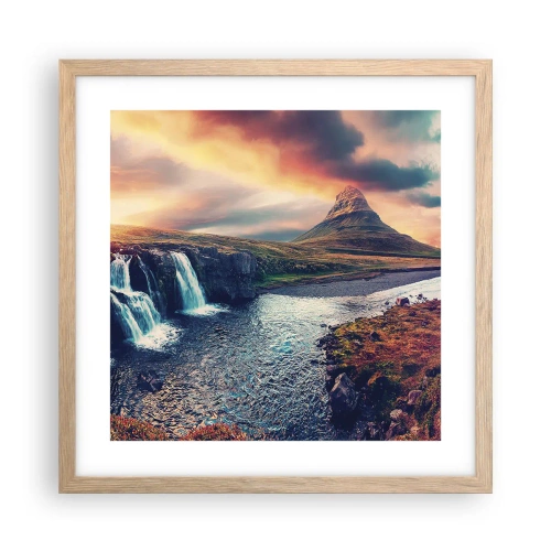 Pôster com moldura de carvalho claro - Na majestade da natureza - 40x40 cm