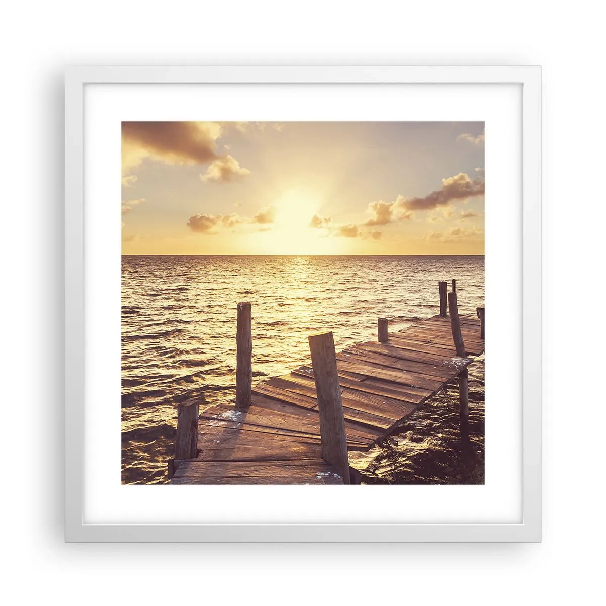 Pôster em moldura branca - A terra dourada da gentileza - 40x40 cm