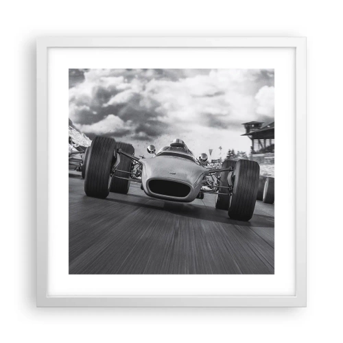 Pôster em moldura branca - O ronco do motor - 40x40 cm
