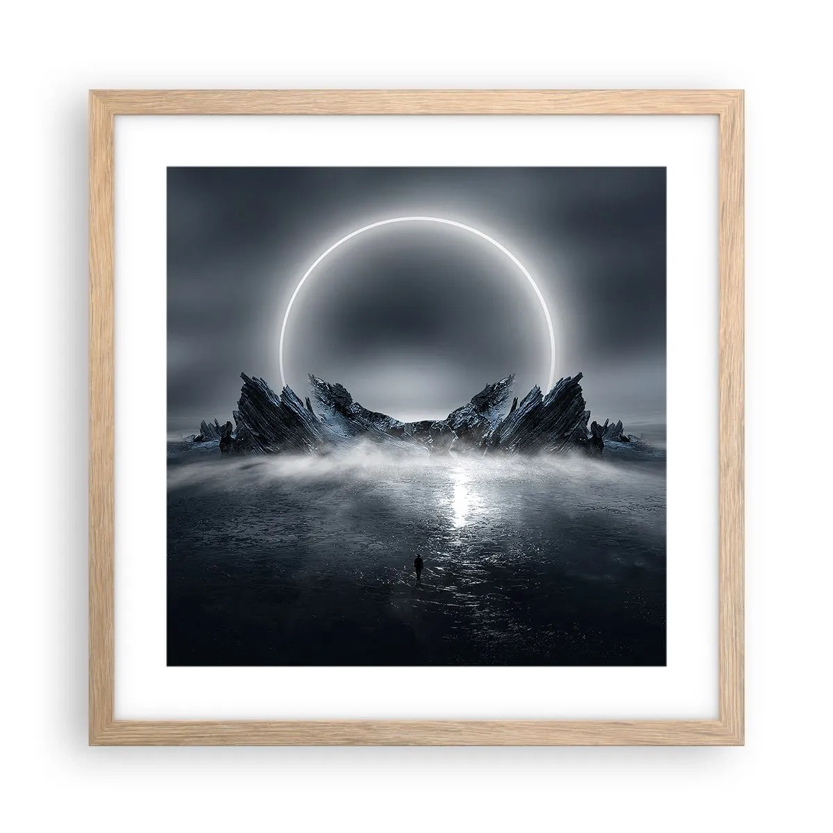 Pôster com moldura de carvalho claro - O fim da história - 40x40 cm