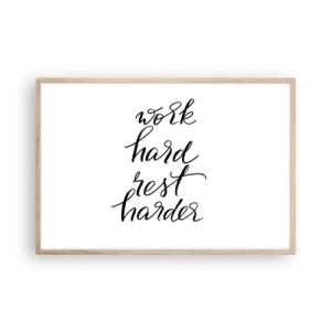 Pôster com moldura de carvalho claro - Equilíbrio da vida - 91x61 cm