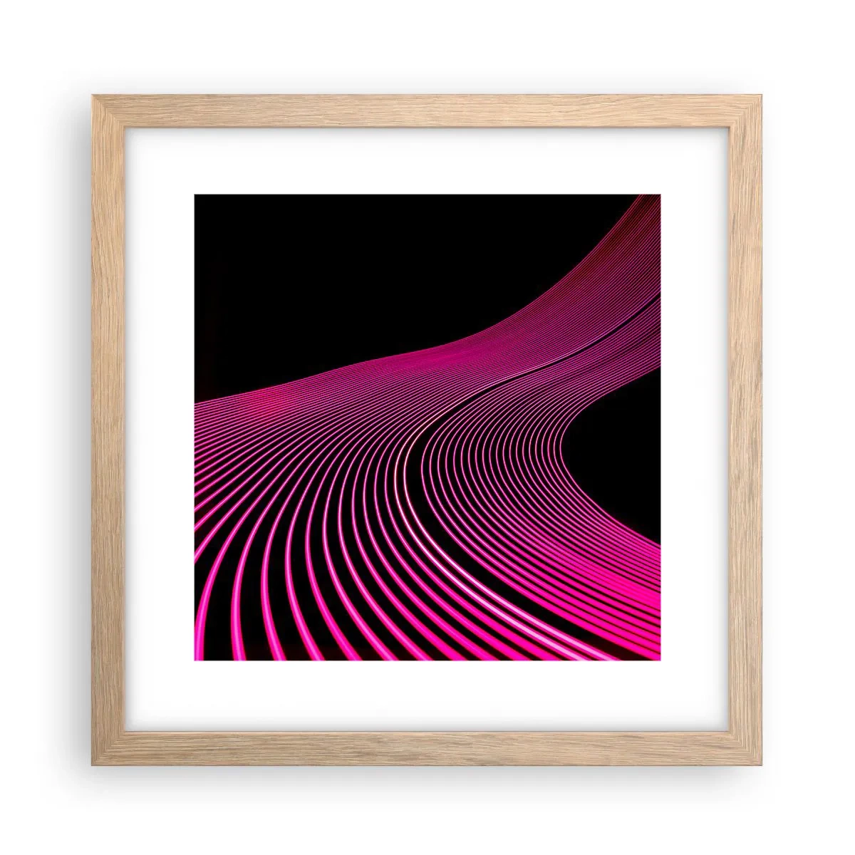 Pôster com moldura de carvalho claro - Avenida da luz - 30x30 cm