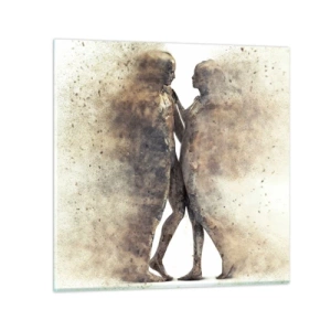 Quadro em vidro - Do pó vieram para amar - 30x30 cm