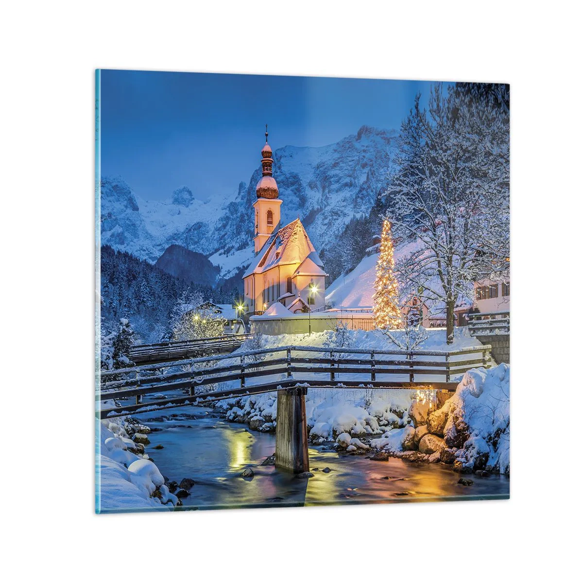 Quadro em vidro - O Espírito do Natal - 50x50 cm