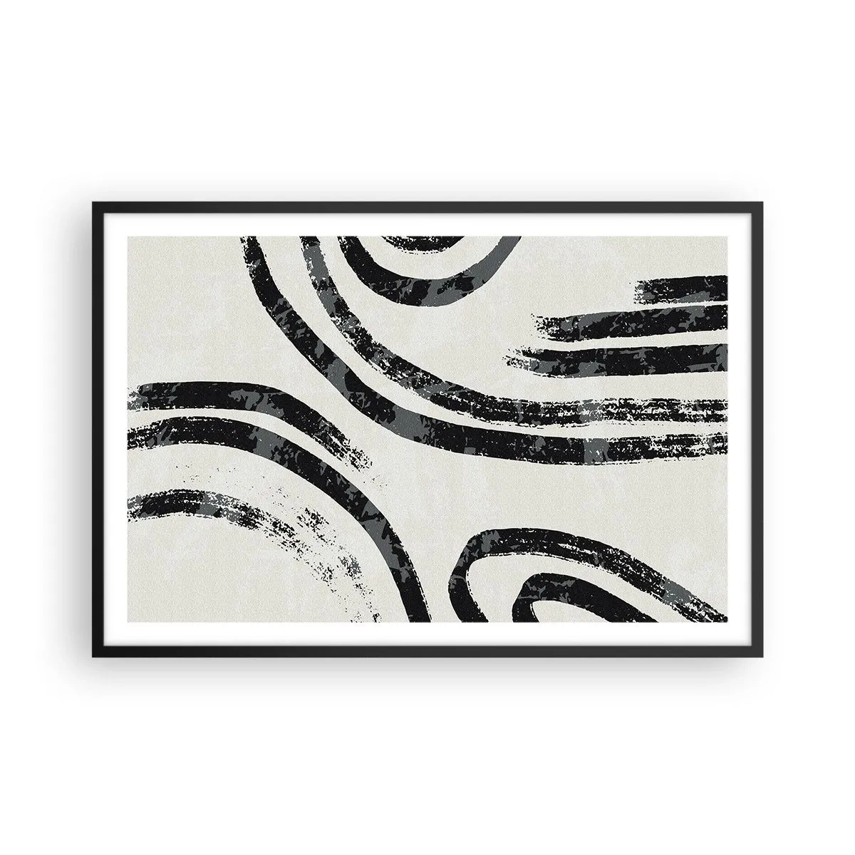 Pôster com moldura preta - Meio parado - 91x61 cm