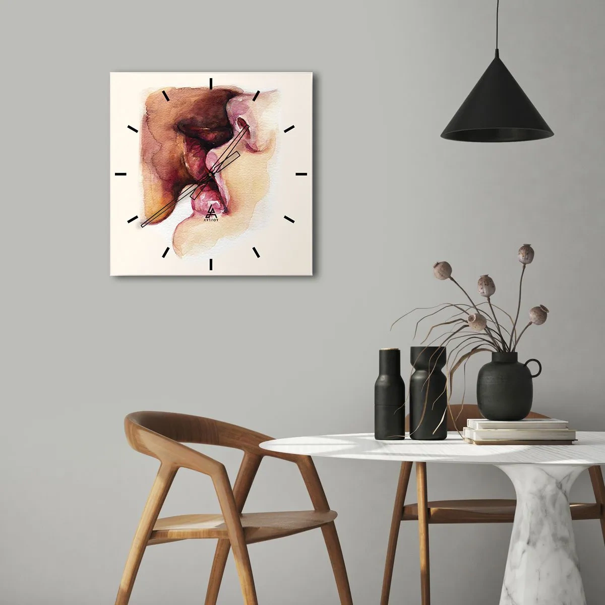 Relógio de parede - Relógio em vidro - Como a noite e o dia, a terra e o céu - 30x30 cm