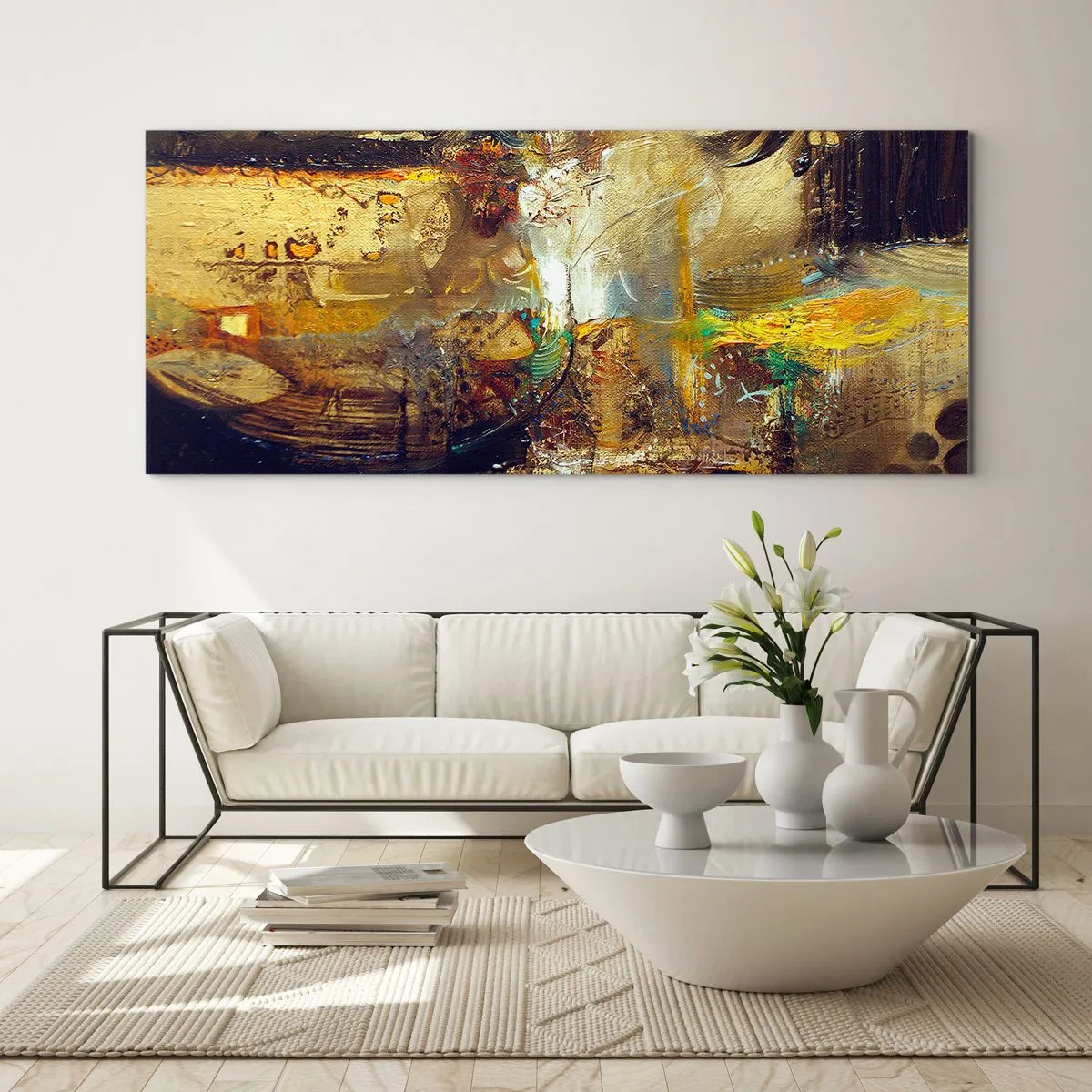 Quadro em vidro - Frio, mais quente, quente - 90x30 cm