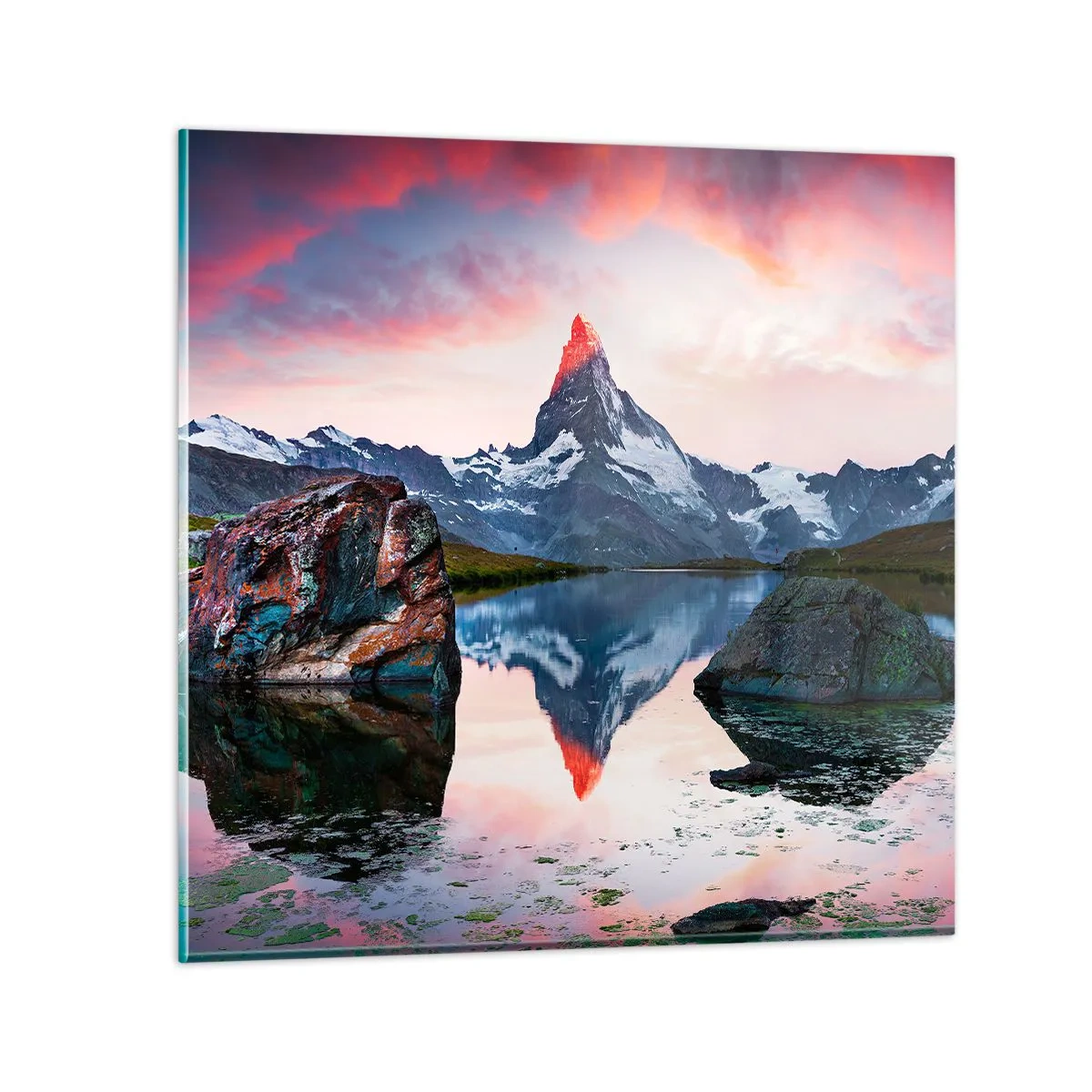 Quadro em vidro - O coração das montanhas é quente - 30x30 cm