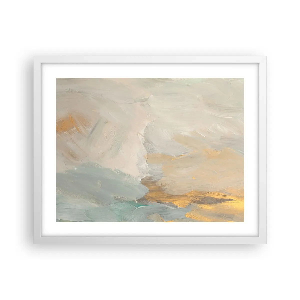 Pôster em moldura branca - Abstração – a terra da gentileza - 50x40 cm