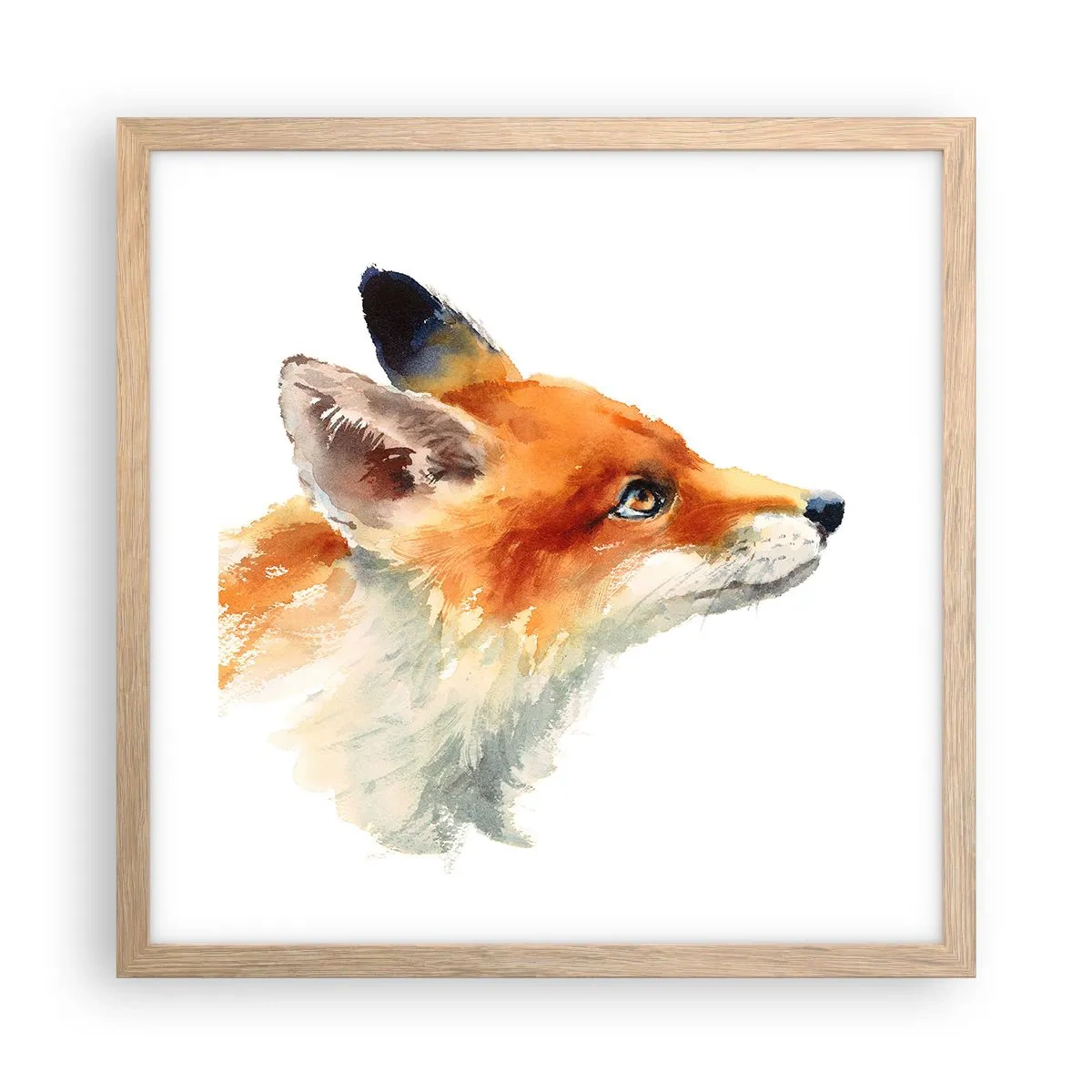 Pôster com moldura de carvalho claro - Nunca é demais ter cuidado - 40x40 cm