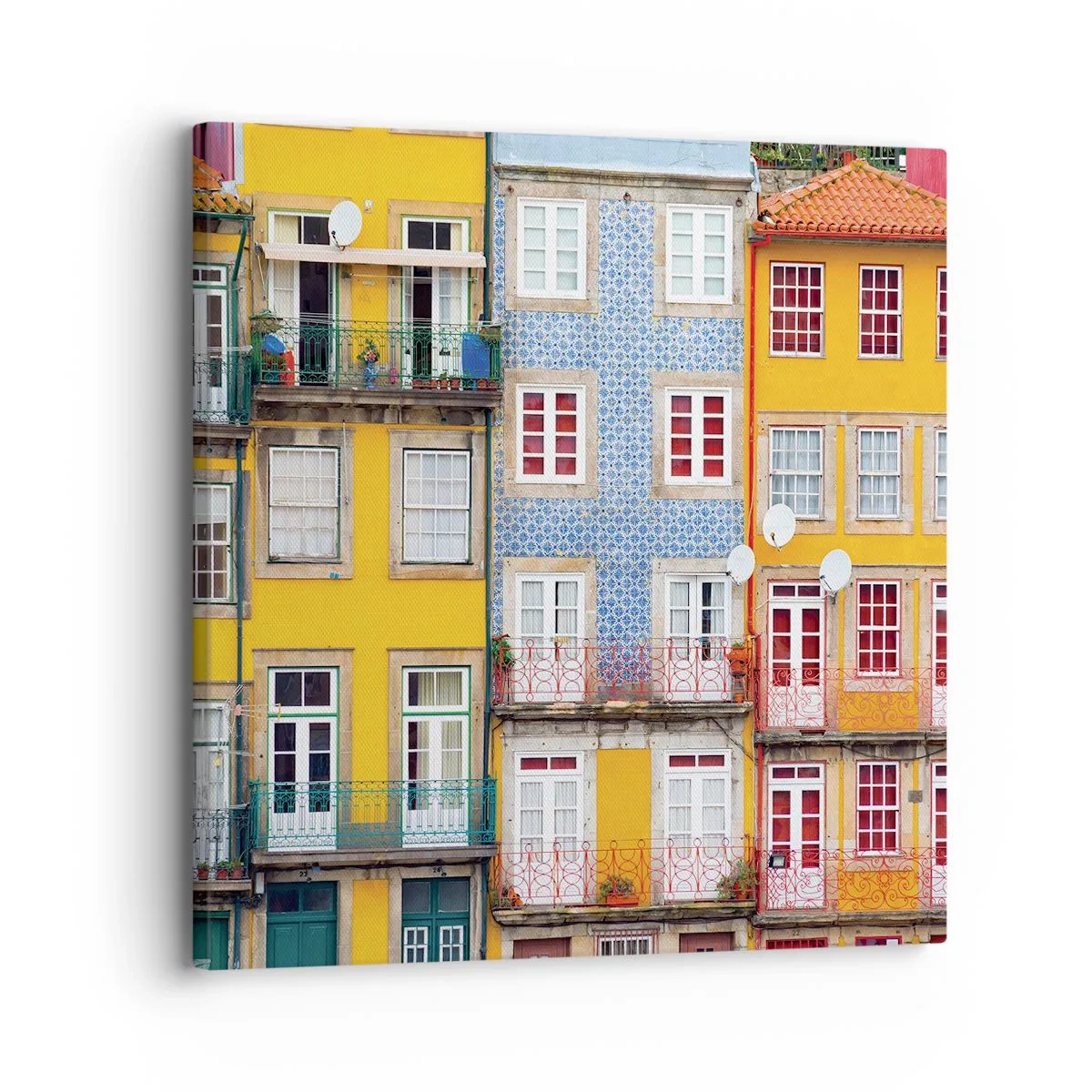Quadro em tela - Cores da cidade velha - 30x30 cm