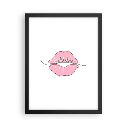 Pôster com moldura preta - Pronto para beijar? - 30x40 cm