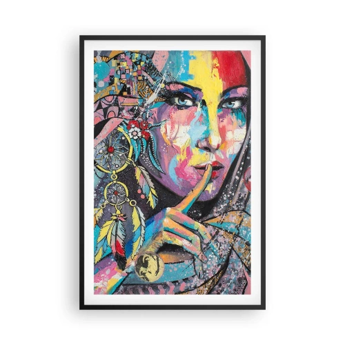 Pôster com moldura preta - Fique em silêncio até compreender - 61x91 cm