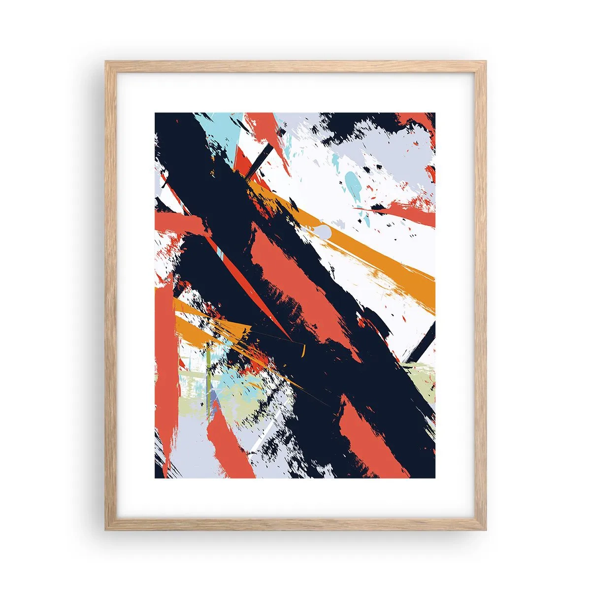 Pôster com moldura de carvalho claro - Composição dinâmica - 40x50 cm