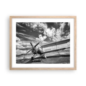 Pôster com moldura de carvalho claro - Mal posso esperar! - 50x40 cm