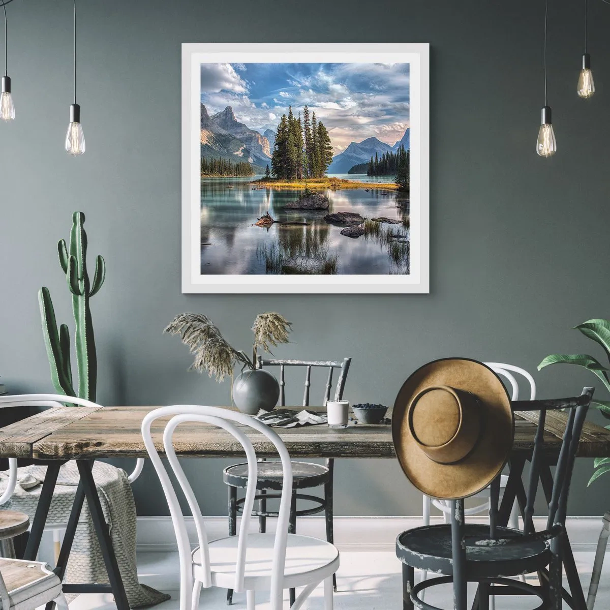 Pôster em moldura branca - Por águas grandes e límpidas… - 40x40 cm