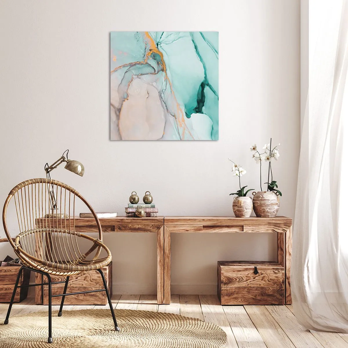 Quadro em tela - Dança das formas e cores - 50x50 cm