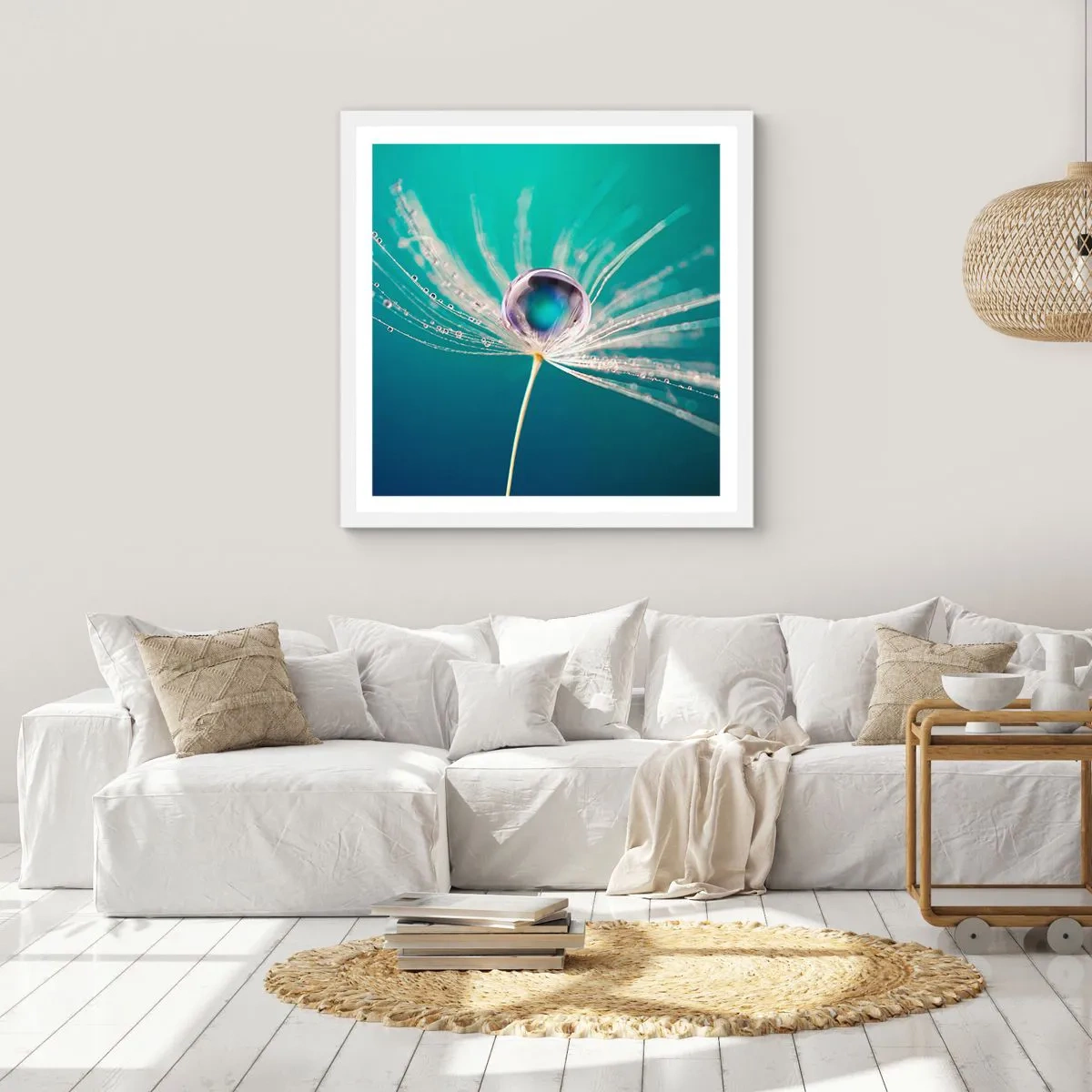 Pôster em moldura branca - Momento místico - 50x50 cm