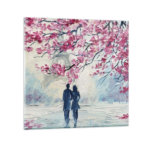 Quadro em vidro - Passeio romântico - 30x30 cm