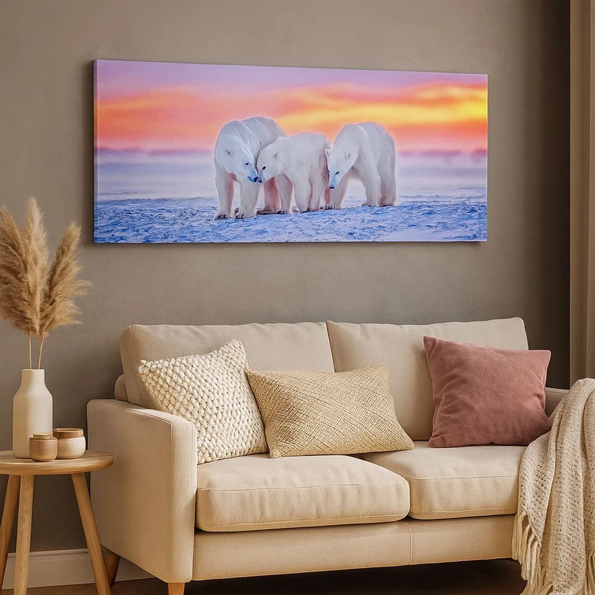 Quadro em tela - Tudo o que precisa é de aconchego familiar - 100x40 cm