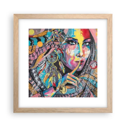 Pôster com moldura de carvalho claro - Fique em silêncio até compreender - 30x30 cm