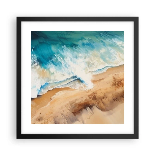 Pôster com moldura preta - A onda que retorna - 40x40 cm
