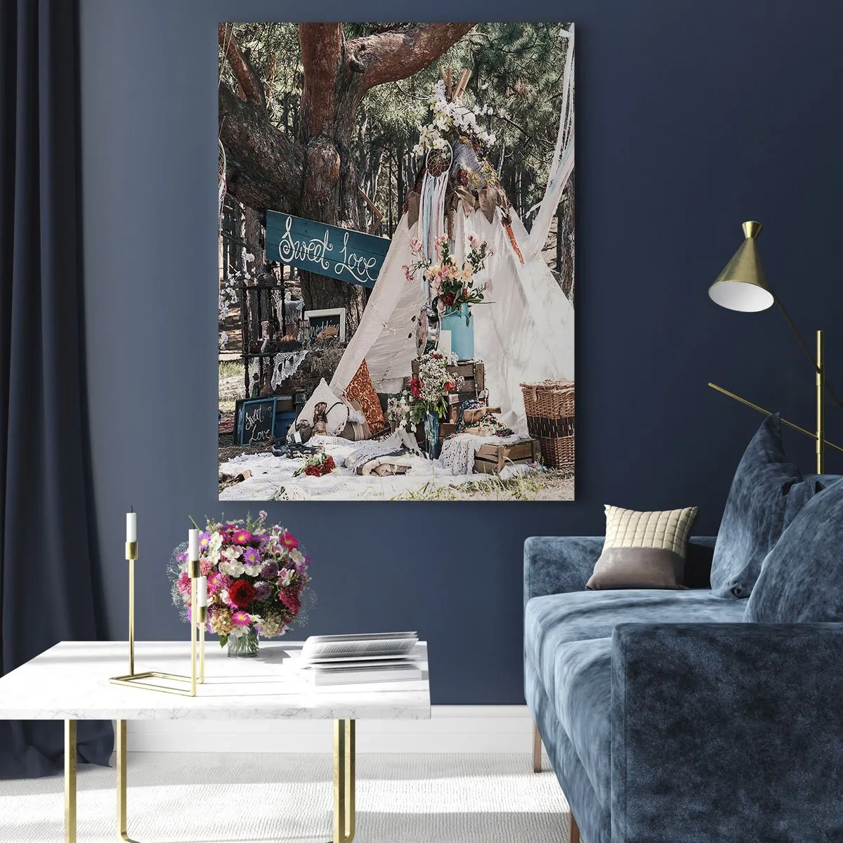 Quadro em vidro - Make love… - 50x70 cm